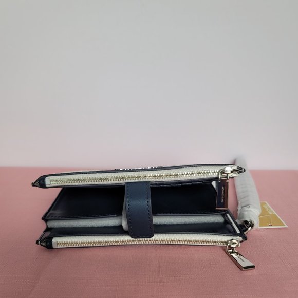 MICHAEL KORS Jet Set Double Zip Signature Phone Wristlet- Ocean Blue Multi 🎈⭐ - Picture 11 of 16